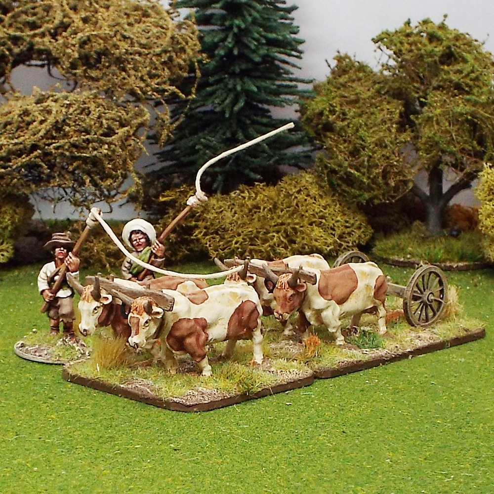 Mexican Civilian Artillery Limber with 4 Oxen.