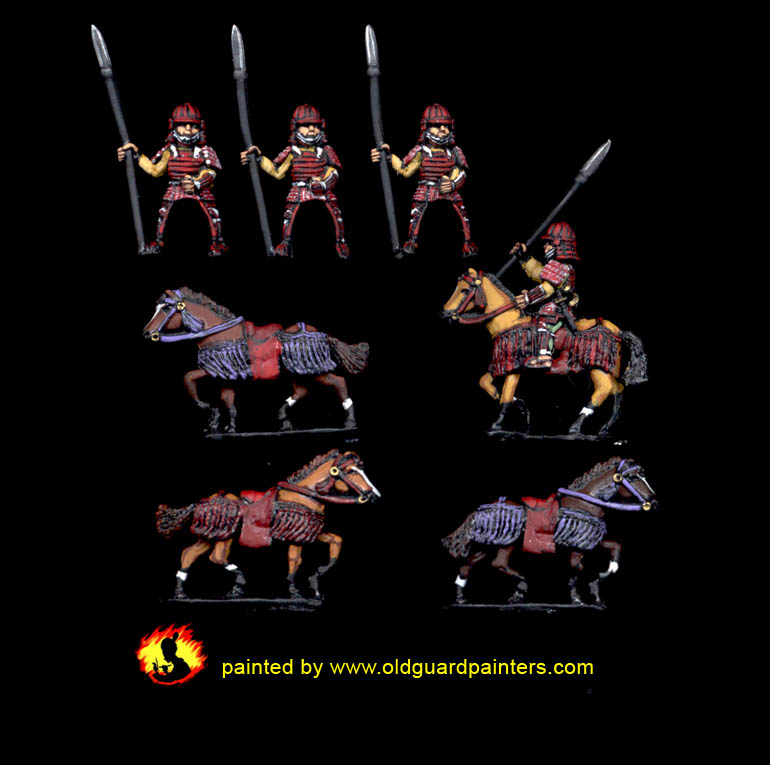 SAM3 Mounted Samurai with Yari (8 Figures)