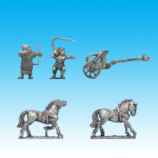 BI020 Early chariot, unarmoured driver and long scale bowman