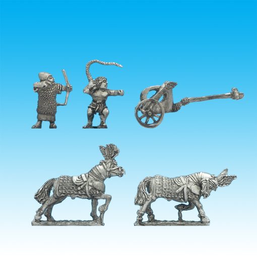 BI020 Early chariot, unarmoured driver and long scale bowman