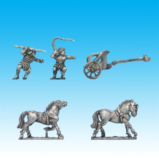 BI021 Early chariot, unarmoured driver and textile armoured spea