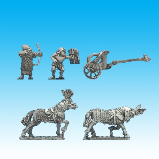 BI023 Early chariot, textile armoured driver and long scale bowm