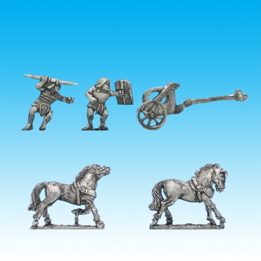 BI024 Early chariot, textile armoured driver and textile armoure