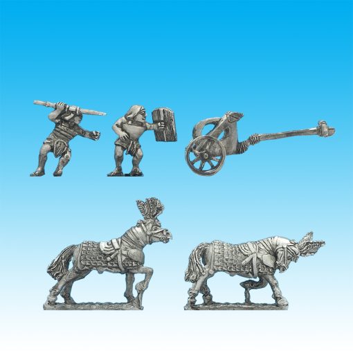 BI024 Early chariot, textile armoured driver and textile armoure