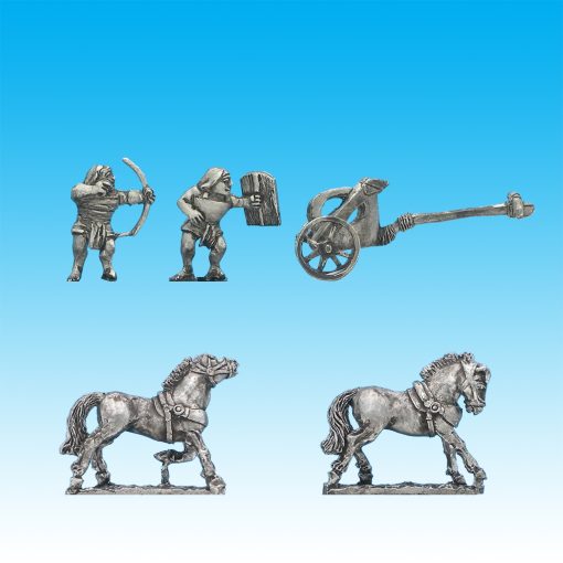BI025 Early chariot, textile armoured driver and textile armoure