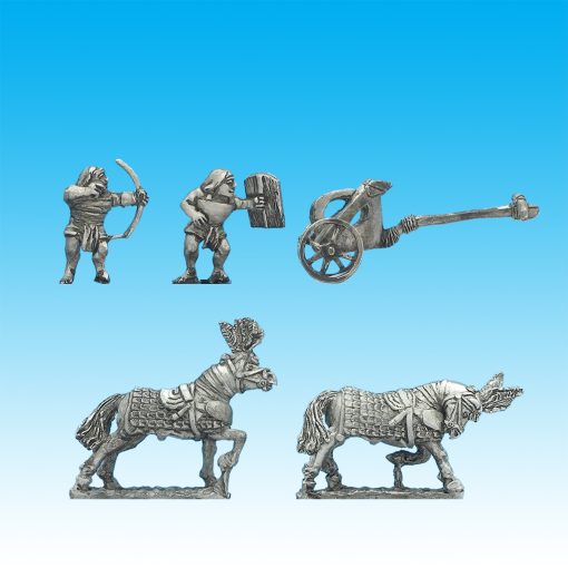 BI025 Early chariot, textile armoured driver and textile armoure