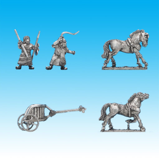 BI057 Hittite D plan two-horse chariot, driver A, spearman A