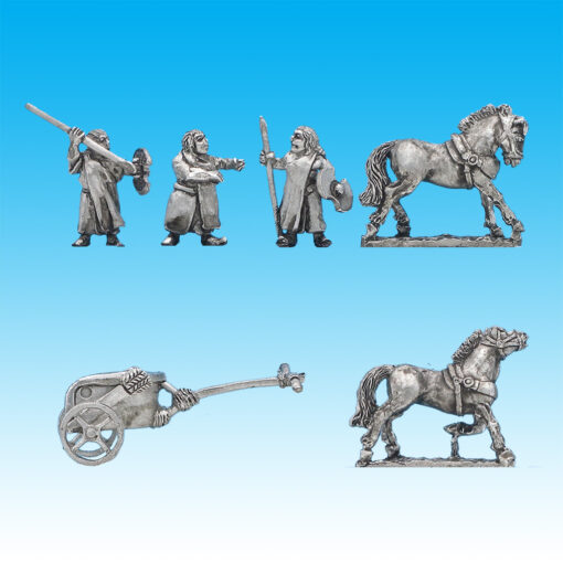 BI064 Hittite large D chariot, driver B, spear B and shield bear