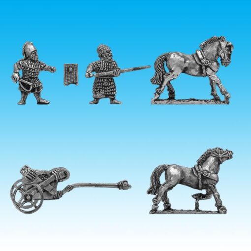 BI078 Mitanni two-horse chariot, armoured driver and armoured sp