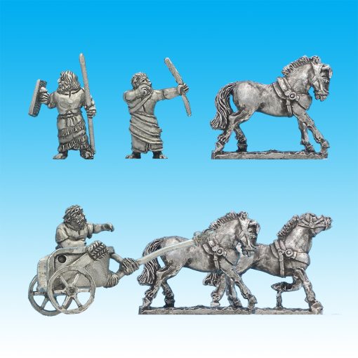 BI088 Syrian three-horse chariot, driver B, archer and shield be