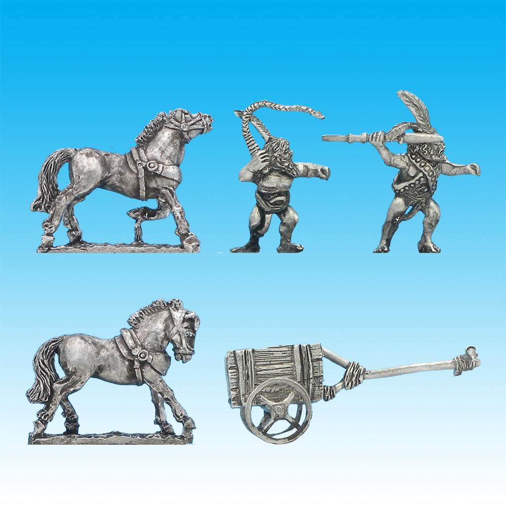 BI091 Lybian two-horse chariot driver and spearman