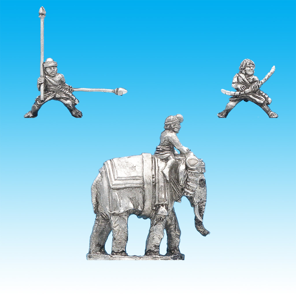 IN003 Indian elephant (spear A and bow B)