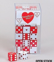 D6 Heart Dice  [Red/White Pips] [KOP-03935]